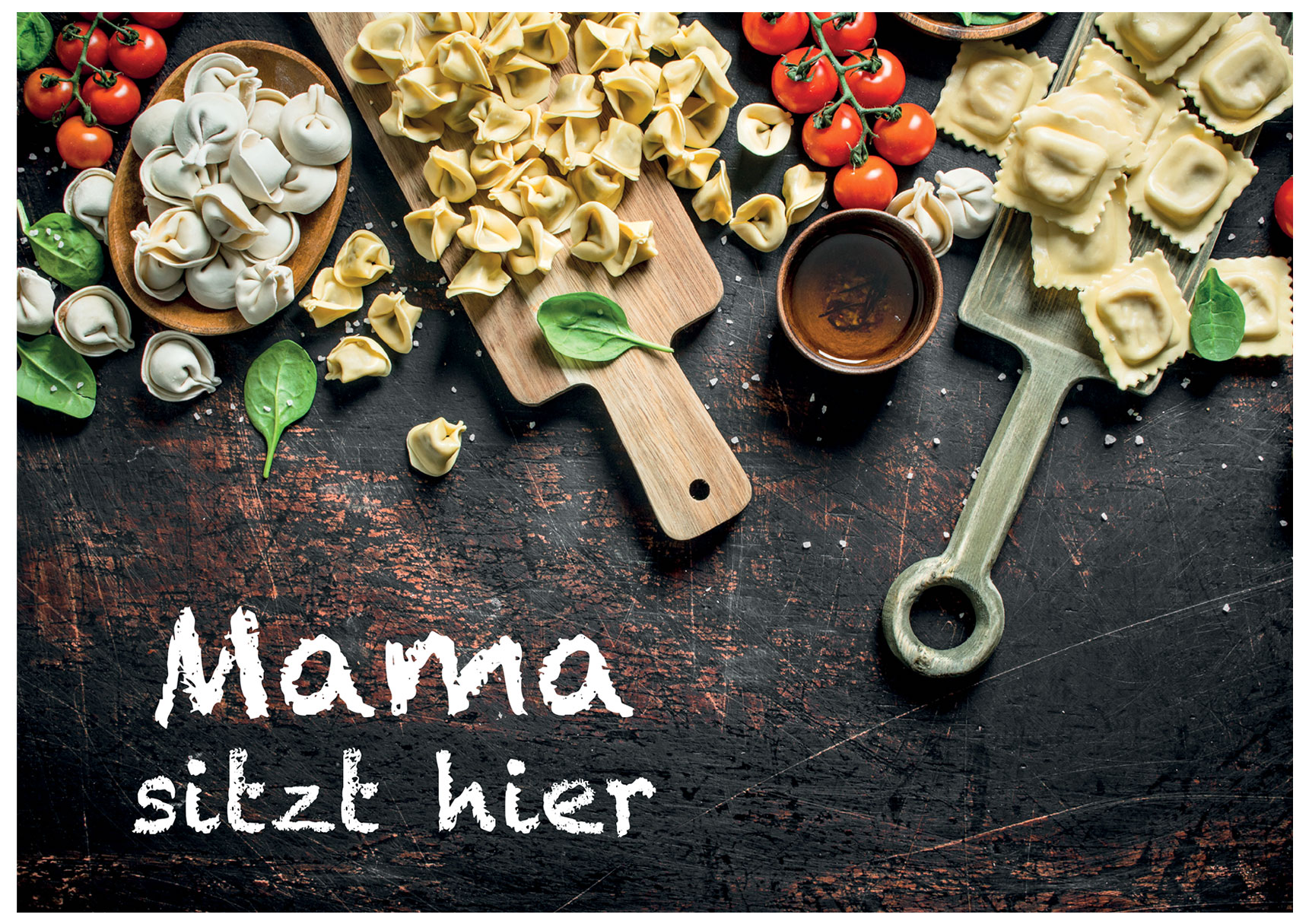Pasta-Tischset. Mit deinen Namen. Laminiert. copy-shop-bayreuth.de